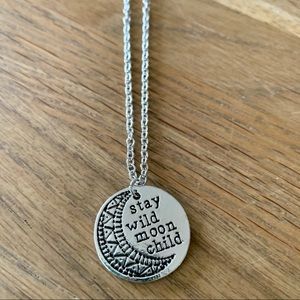 Stay Wild Moon Child Silver Pendant Necklace BN